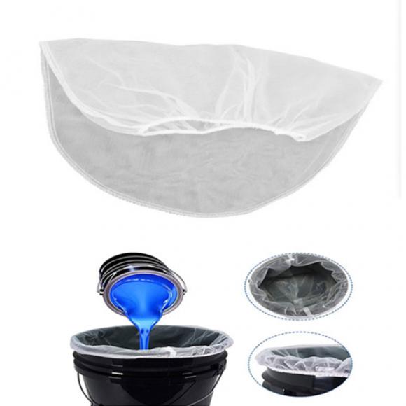 10-15L White Fine Mesh Bucket Elastic Opening Paint Strainer Bags For Hydroponic Painting Gardening